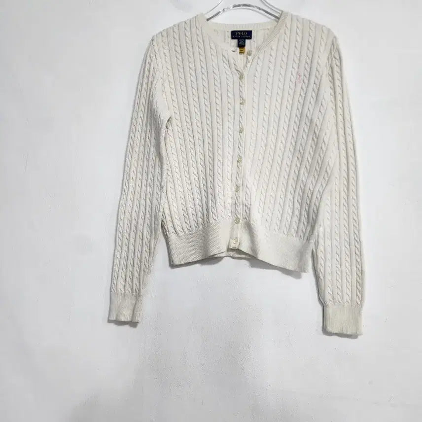 [BUNJANG] Ralph Lauren Polo Cable Knit Cropped Cardigan / 랄프로렌폴로 케이블 면니트 크롭가디건 55반~66반/주니어16세