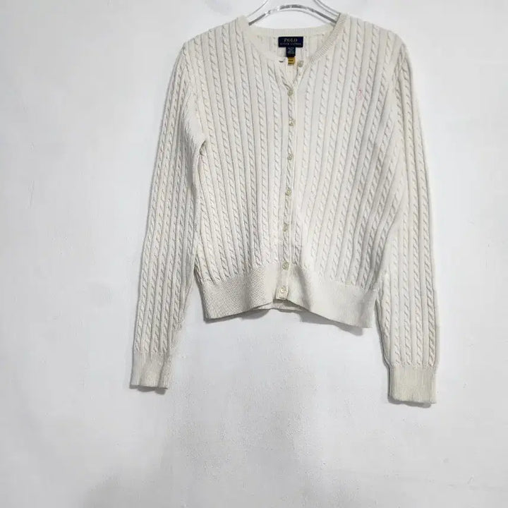 [BUNJANG] Ralph Lauren Polo Cable Knit Cropped Cardigan / 랄프로렌폴로 케이블 면니트 크롭가디건 55반~66반/주니어16세