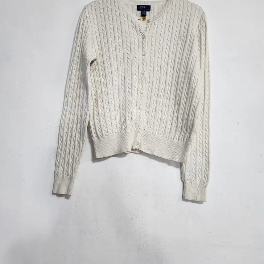 [BUNJANG] Ralph Lauren Polo Cable Knit Cropped Cardigan / 랄프로렌폴로 케이블 면니트 크롭가디건 55반~66반/주니어16세