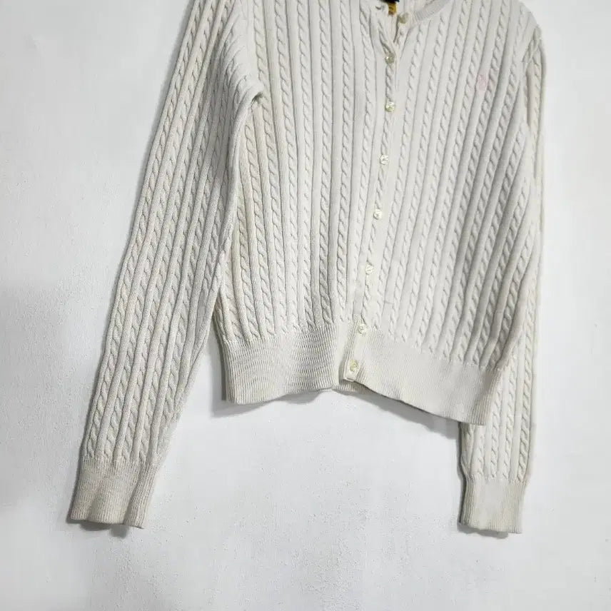 [BUNJANG] Ralph Lauren Polo Cable Knit Cropped Cardigan / 랄프로렌폴로 케이블 면니트 크롭가디건 55반~66반/주니어16세