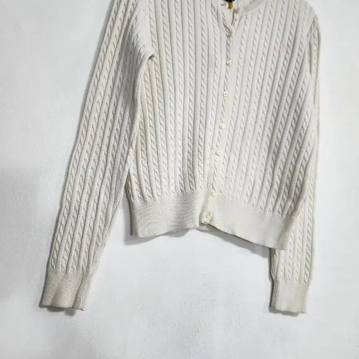 [BUNJANG] Ralph Lauren Polo Cable Knit Cropped Cardigan / 랄프로렌폴로 케이블 면니트 크롭가디건 55반~66반/주니어16세