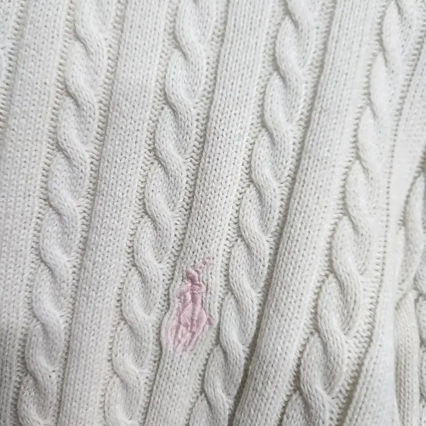 [BUNJANG] Ralph Lauren Polo Cable Knit Cropped Cardigan / 랄프로렌폴로 케이블 면니트 크롭가디건 55반~66반/주니어16세