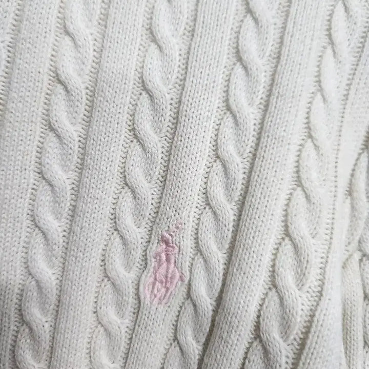 [BUNJANG] Ralph Lauren Polo Cable Knit Cropped Cardigan / 랄프로렌폴로 케이블 면니트 크롭가디건 55반~66반/주니어16세