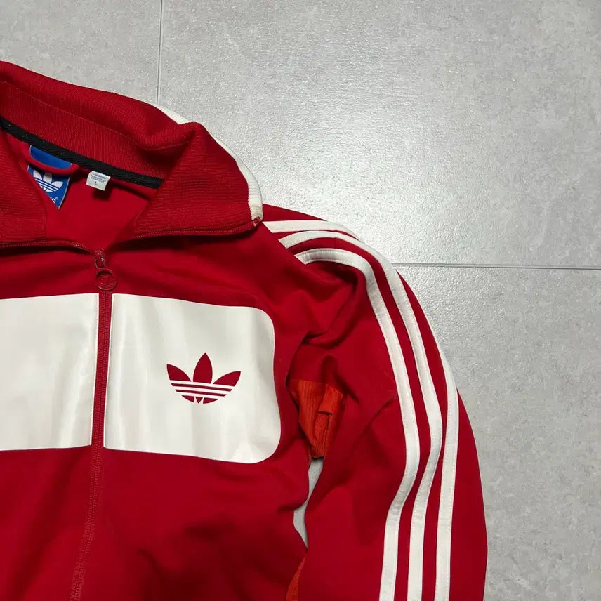 [BUNJANG] Adidas Red Track Jacket / [L] 아디다스 흰빨 져지 트랙 자켓 레드