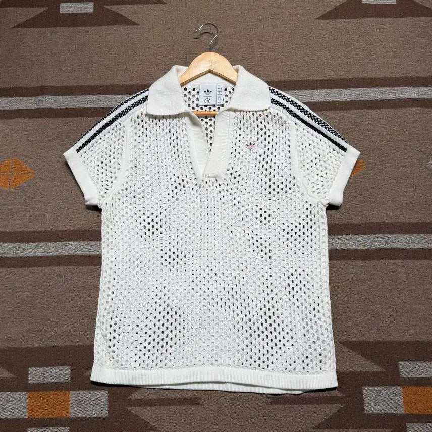 [SOLD OUT] 타임세일)아디다스 클랏 크로셰 니트 폴로 반팔 L 화이트