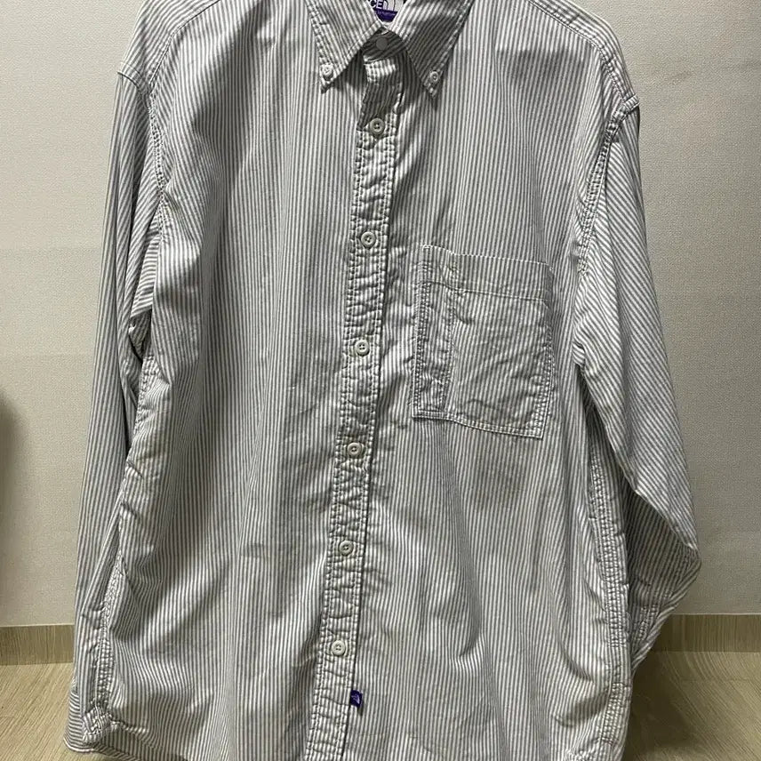 [BUNJANG] The North Face Purple Label Stripe Shirt - Size L / 노스페이스 퍼플라벨 스트라이프셔츠 L 사이즈