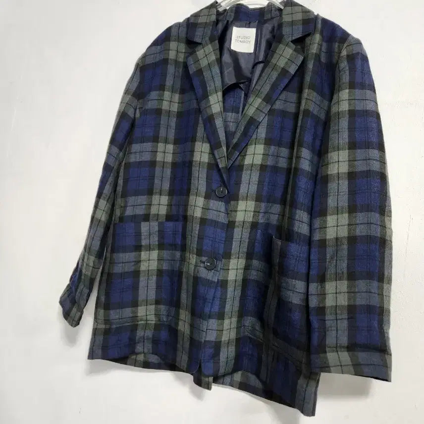 [BUNJANG] Studio Tomboy Linen Checkered Oversized Jacket / 스튜디오톰보이2021린넨100% 체크  박시자켓66