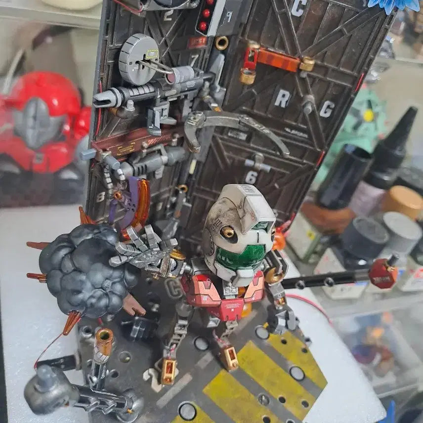 [BUNJANG] Bandai Gundam Display Base Full Custom Painted / 반다이 프라모델 건담 디스플레이 베이스 플도색작 팝니다