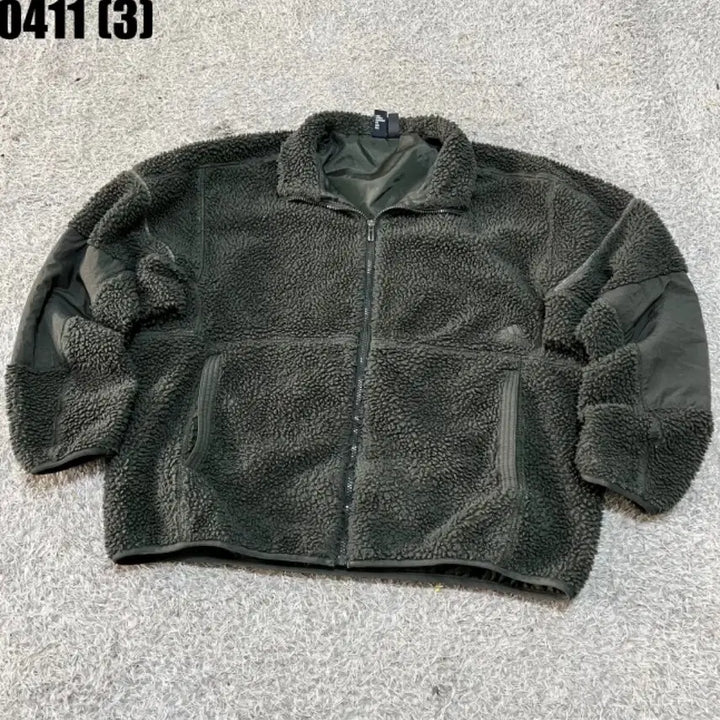 [BUNJANG] Adidas Fleece Zip-Up Jacket Khaki XL / 아디다스 플리스 집업 자켓 카키xl 0411