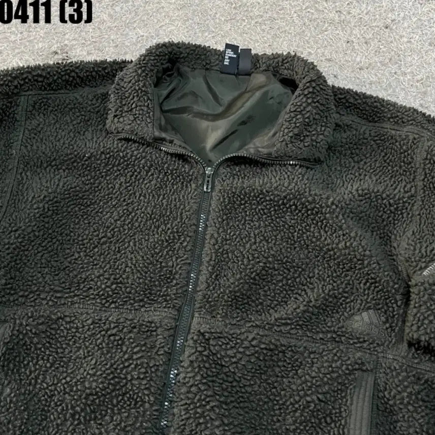 [BUNJANG] Adidas Fleece Zip-Up Jacket Khaki XL / 아디다스 플리스 집업 자켓 카키xl 0411