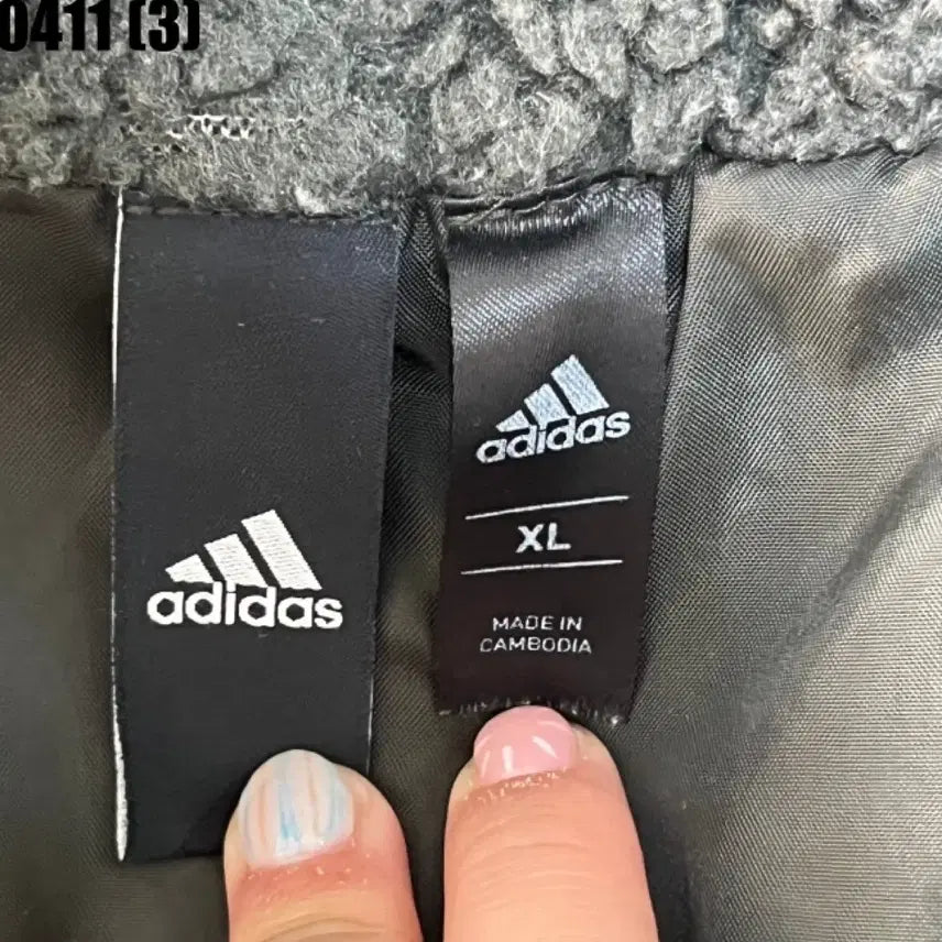 [BUNJANG] Adidas Fleece Zip-Up Jacket Khaki XL / 아디다스 플리스 집업 자켓 카키xl 0411