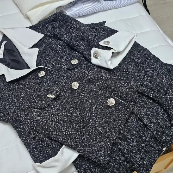 [BUNJANG] Tweed Jacket and Skirt Set / 트웨이드 자켓 치마 세트 (봄 여름용)