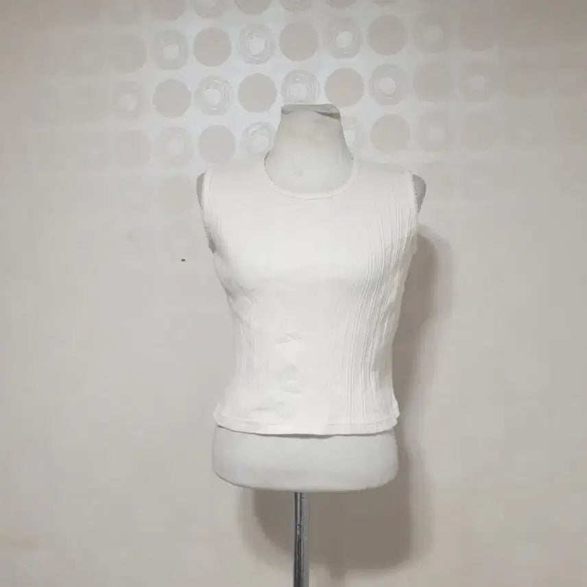 [BUNJANG] Sleeveless Crop Top T-Shirt (Ivory) / 크롭티55/민소매55/나시티55/티셔츠55