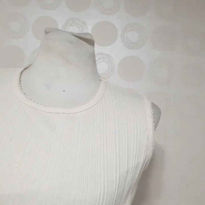 [BUNJANG] Sleeveless Crop Top T-Shirt (Ivory) / 크롭티55/민소매55/나시티55/티셔츠55
