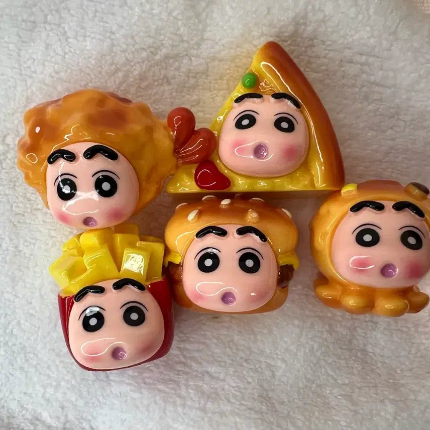 [BUNJANG] Crayon Shin-chan Food Theme Mini Figure Set / 짱구 음식 테마 미니피규어 5종 세트
