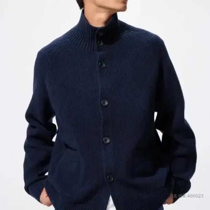 [BUNJANG] Souple Yarn Stand Collar Cardigan / 수플레얀스탠드칼라가디건