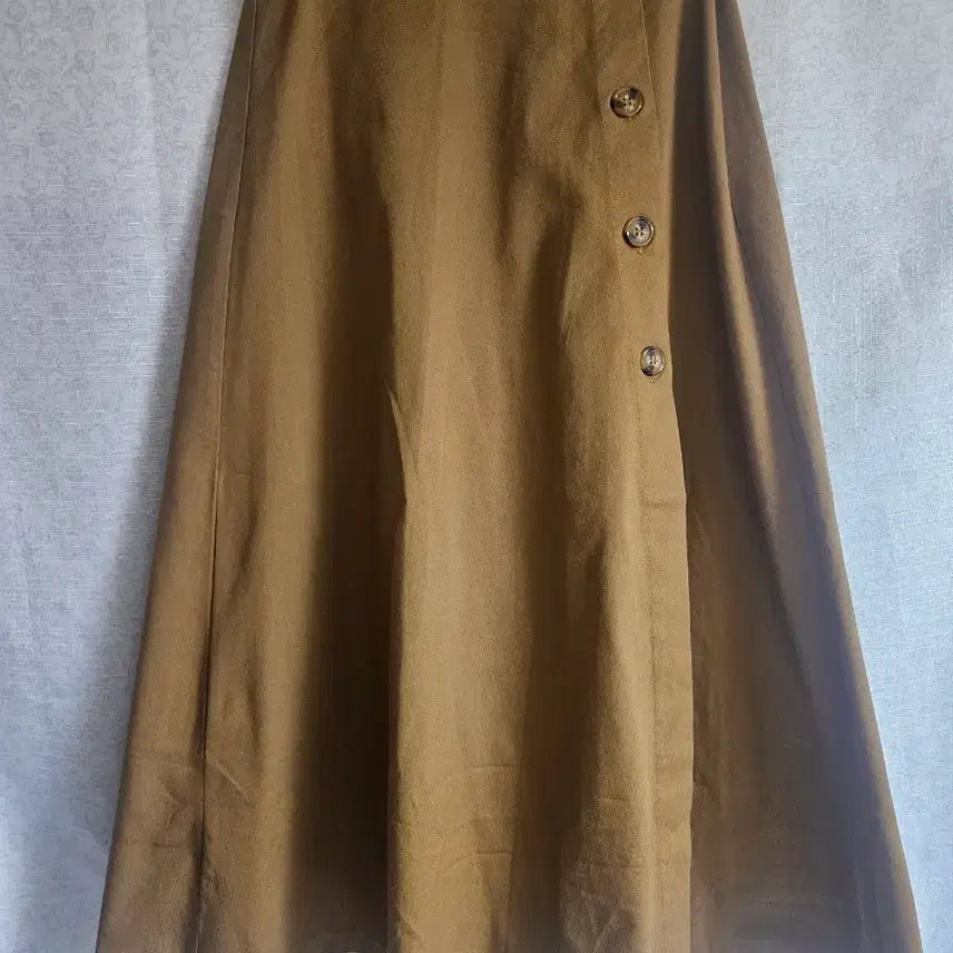 [BUNJANG] Zara Brown Button Detail Long Skirt XS / ZARA 브라운 버튼 롱 스커트 XS