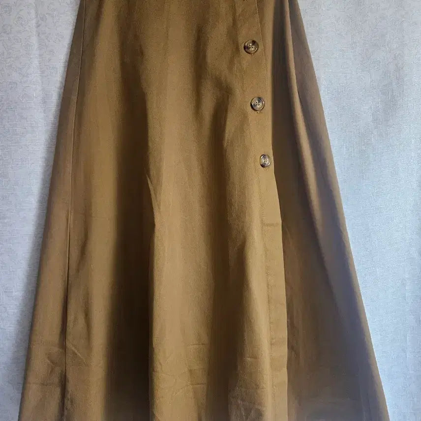 [BUNJANG] Zara Brown Button Detail Long Skirt XS / ZARA 브라운 버튼 롱 스커트 XS