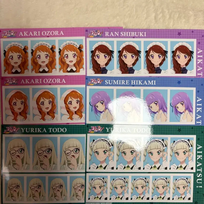[BUNJANG] Aikatsu! Akari Risa Yuzuki Sumire Portrait Set / 아이카츠 증명사진 아카리 란 유리카 스미레