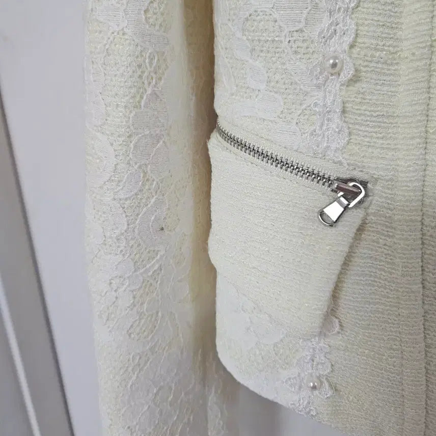 [BUNJANG] EGOIST Tweed Lace Jacket (Size 55) / EGOIST 트위드 레이스 자켓55(세탁완료)