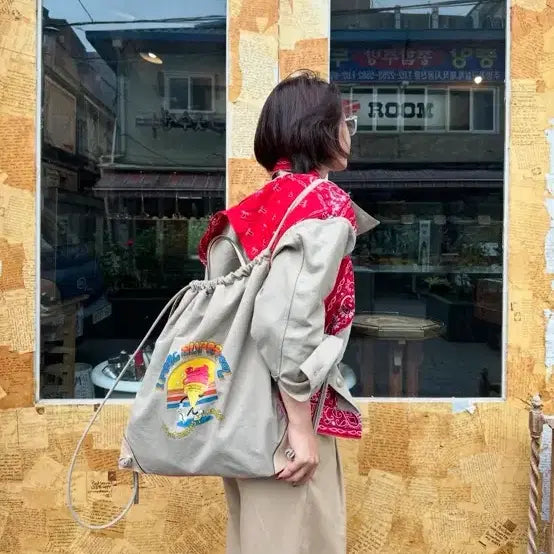 [BUNJANG] OUIOUI LOHA 2-way Tote Backpack Beige / OUIOUI LOHA 위위 로하 2way 토드 백팩 베이지