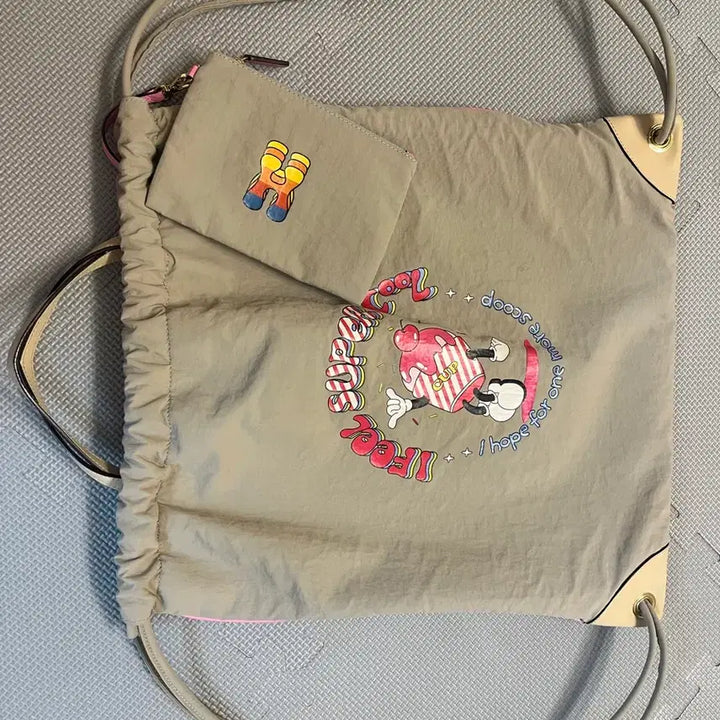 [BUNJANG] OUIOUI LOHA 2-way Tote Backpack Beige / OUIOUI LOHA 위위 로하 2way 토드 백팩 베이지