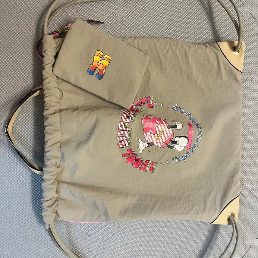 [BUNJANG] OUIOUI LOHA 2-way Tote Backpack Beige / OUIOUI LOHA 위위 로하 2way 토드 백팩 베이지