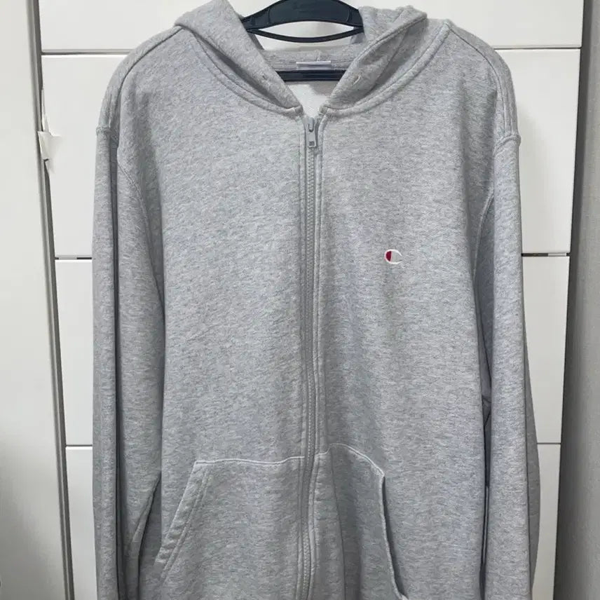 [BUNJANG] Champion Gray Hoodie Zip-Up / 챔피온 회색 후드집업 그레이