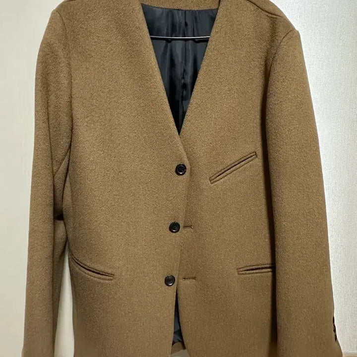 [BUNJANG] Vine Wool Collarless Blazer - Lux Brown / Vine Wool Collarless Blazer_ Lux Brown