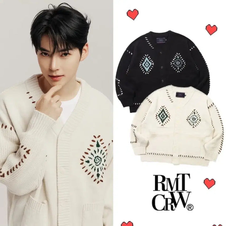 [SOLD OUT] 로맨틱크라운 웨스턴 핸드 스티치 니트 가디건 블랙