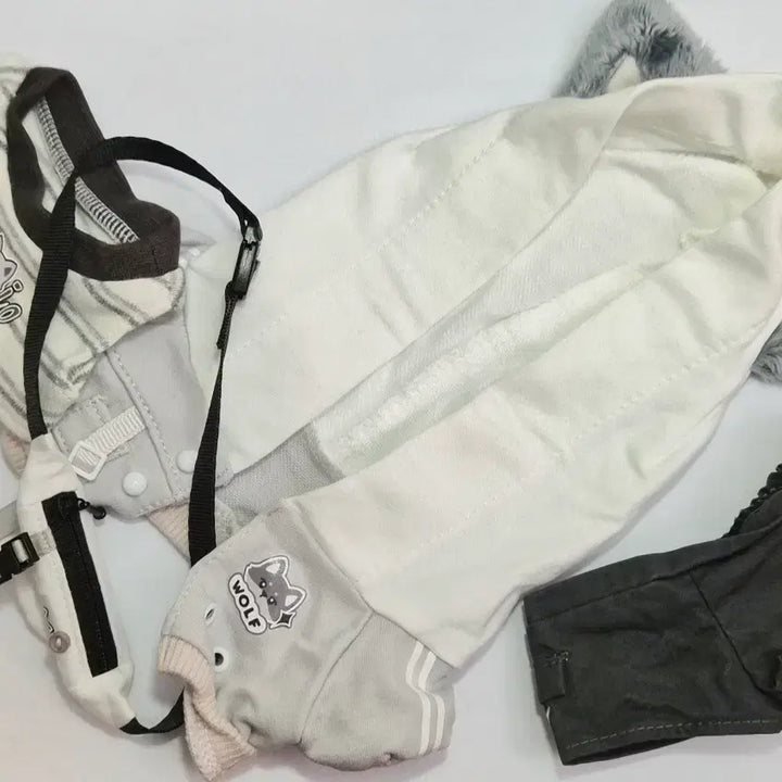 [BUNJANG] Unknown 20cm Doll Clothes Set / 인형옷 20깅 바보늑대? 후드 캐쥬얼 캐주얼 남솜 무속성 옷장 20cm