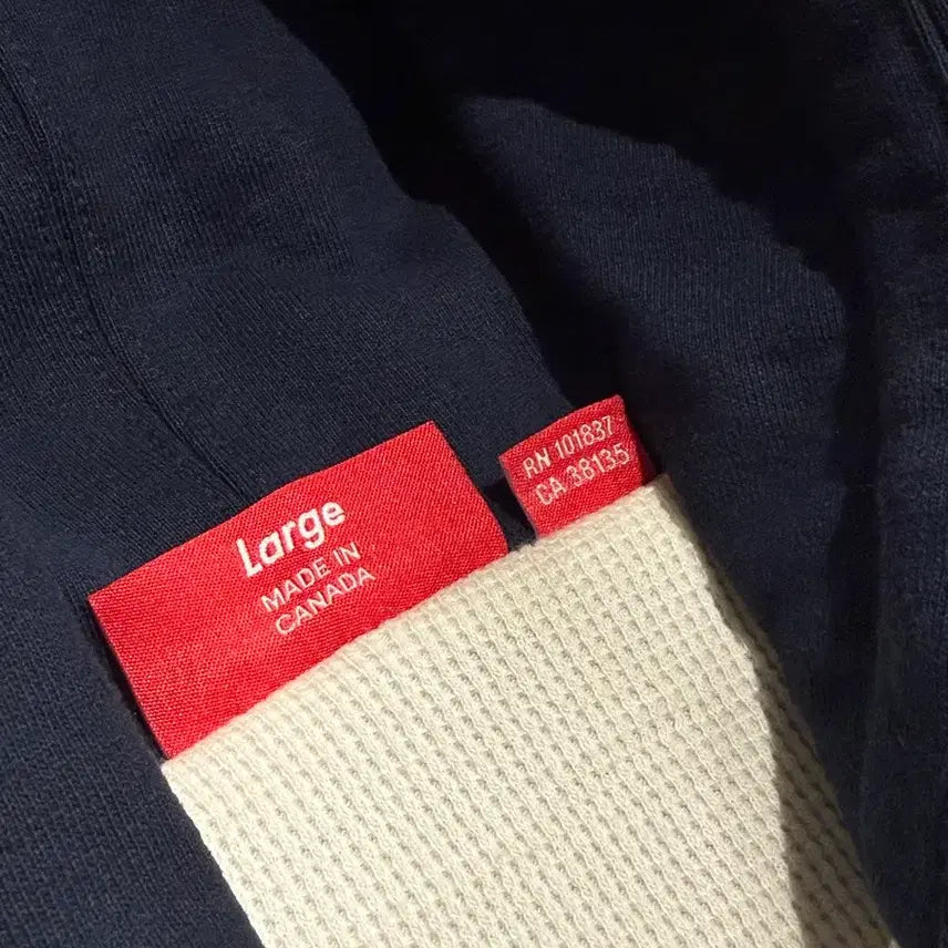 [BUNJANG] Supreme Arc Thermal Lined Zip Up Hoodie Sweatshirt Navy / [L] 슈프림 아크 써멀 라인드 집업 후드 스웨트셔츠 네이비 - 25FW