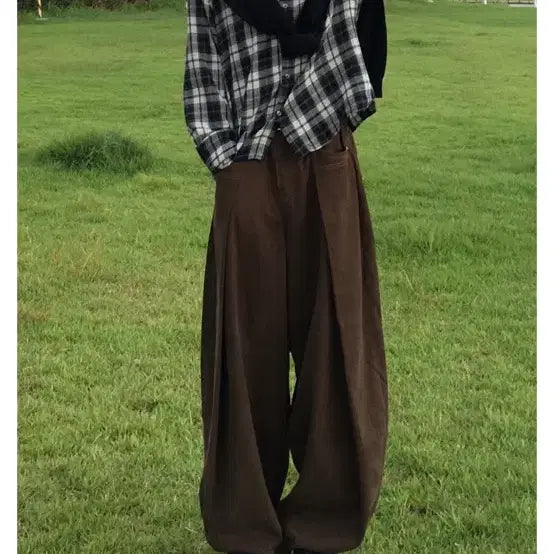 [BUNJANG] Artashi Brown Cotton Pants / 아르타시 면바지