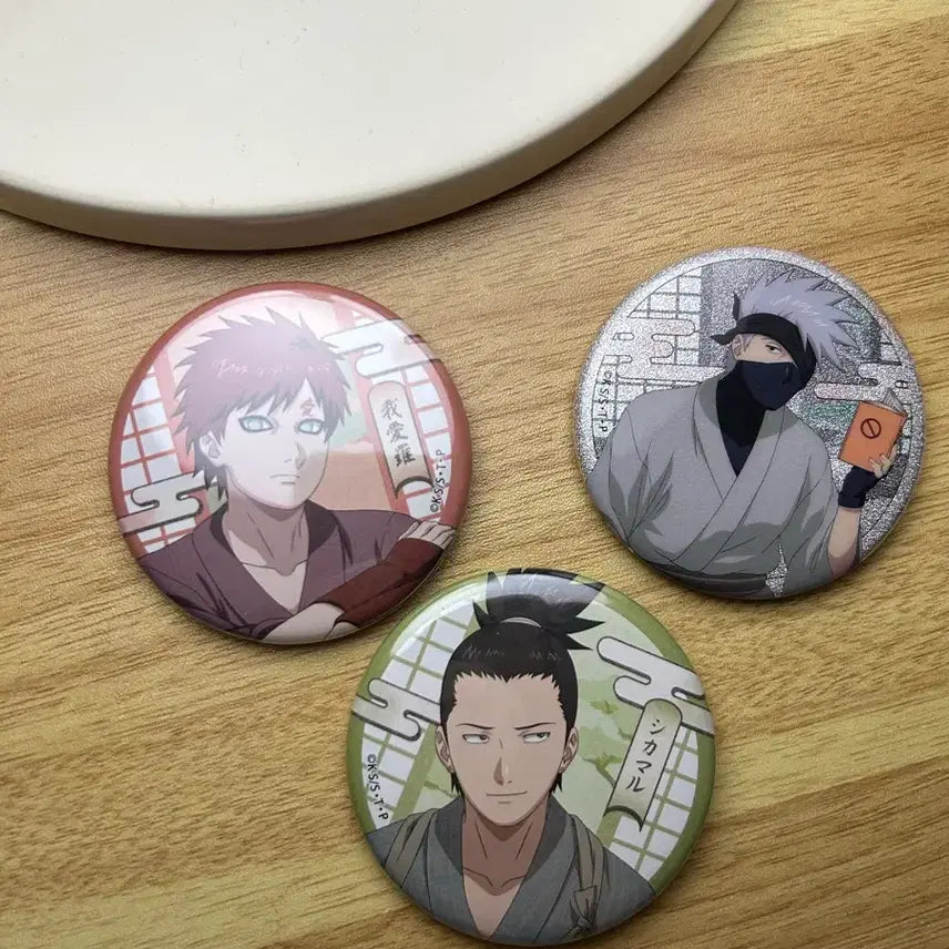 [BUNJANG] Naruto Gaara, Shikamaru, Kakashi Rare Bundle Set Can Badge / 나루토 캔뱃지-가아라,시카마루,카카시레어 일괄