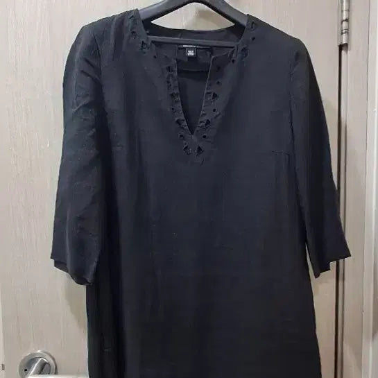 [BUNJANG] DKNY Linen Black Dress / 정품DKNY린넨100 블랙원피스