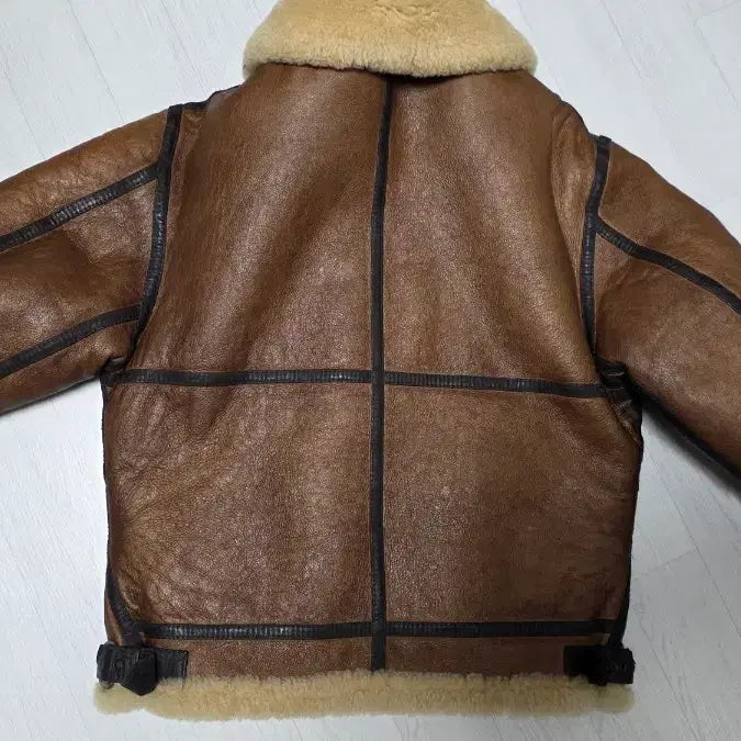 [BUNJANG] 1990s Japanese US Air Force B-3 Shearling Leather Jacket - Brown / 90년대 일본판 미공군 무스탕 B-3 자켓 브라운 리얼 양털 무스탕