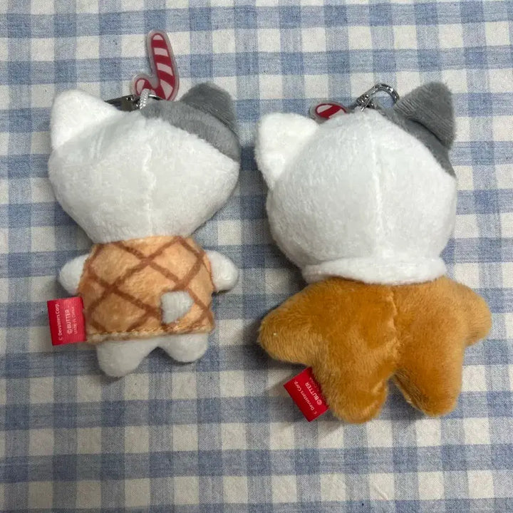 [BUNJANG] Cookie Run Butter Milk Cat &amp; Brave Cookie Doll Keyring Bundle Set / 쿠키런 버터 밀크캣 용감한 쿠키 인형 키링 2종 세트