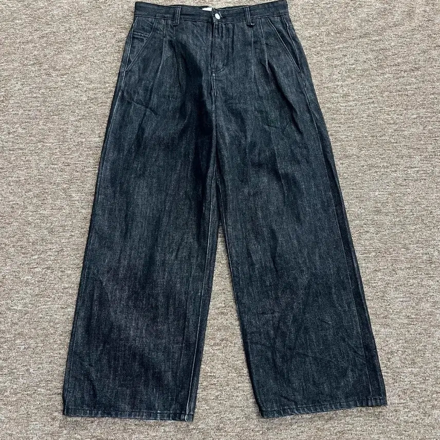 [BUNJANG] Portners Two-Tuck Wide Denim Pants - M / 포트너스 투턱 와이드 데님 팬츠 M