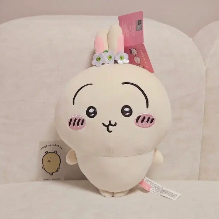[BUNJANG] Chiikawa Usagi Wreath Medium Plush / 치이카와 우사기 화관 중형 인형