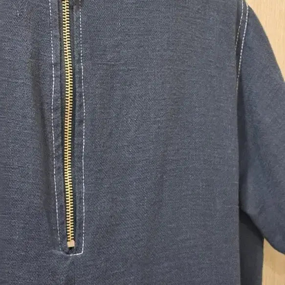 [BUNJANG] Unbranded Cotton Linen Blend Navy Dress / 면.마 원피스ㅡ55.66