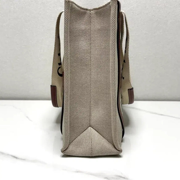[BUNJANG] Chloe Cotton Canvas Woody Tote Bag Large / (정품/V)끌로에 코튼 캔버스 우디 토트백 라지