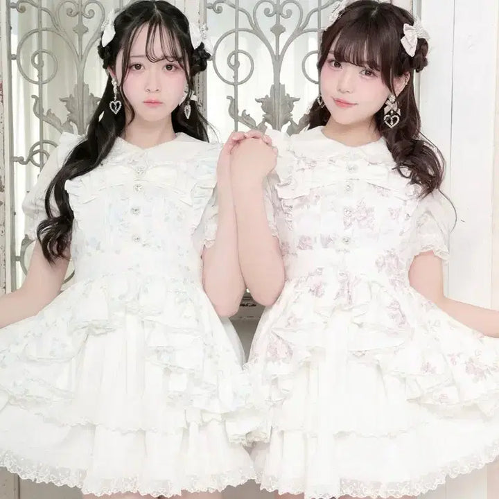 [BUNJANG] NOEMIE Princess Flare Rose Rose Bouquet Half Sleeve Setup / 노에미 NOEMIE 프린세스 플레어 로즈 로즈 부케 반팔 셋업