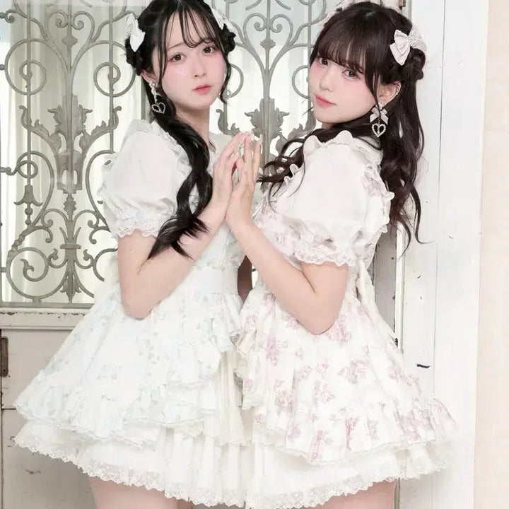 [BUNJANG] NOEMIE Princess Flare Rose Rose Bouquet Half Sleeve Setup / 노에미 NOEMIE 프린세스 플레어 로즈 로즈 부케 반팔 셋업