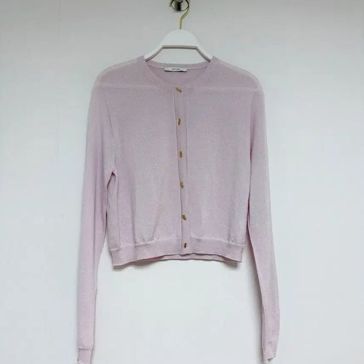 [SOLD OUT] 연보라 홀로그램 펄 크롭 가디건
