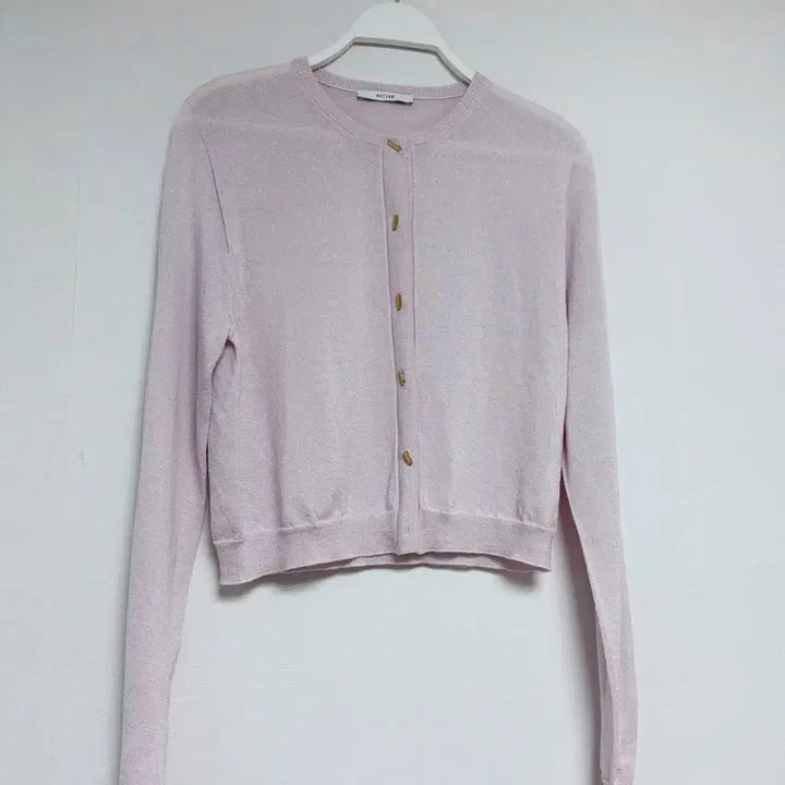 [SOLD OUT] 연보라 홀로그램 펄 크롭 가디건