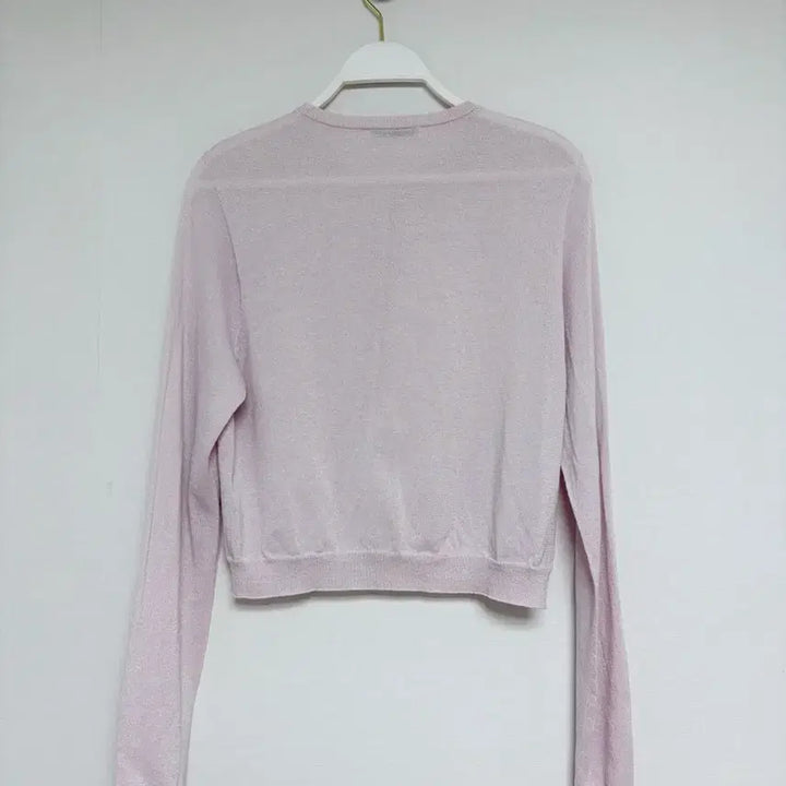[SOLD OUT] 연보라 홀로그램 펄 크롭 가디건