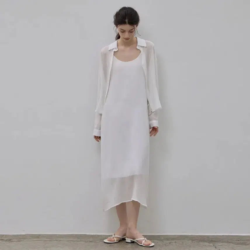 [BUNJANG] Le Studio Cooling Shirt + Slip Dress Set / 르 스튜디오 COOLING SHIRT + SLIP DRESS SET