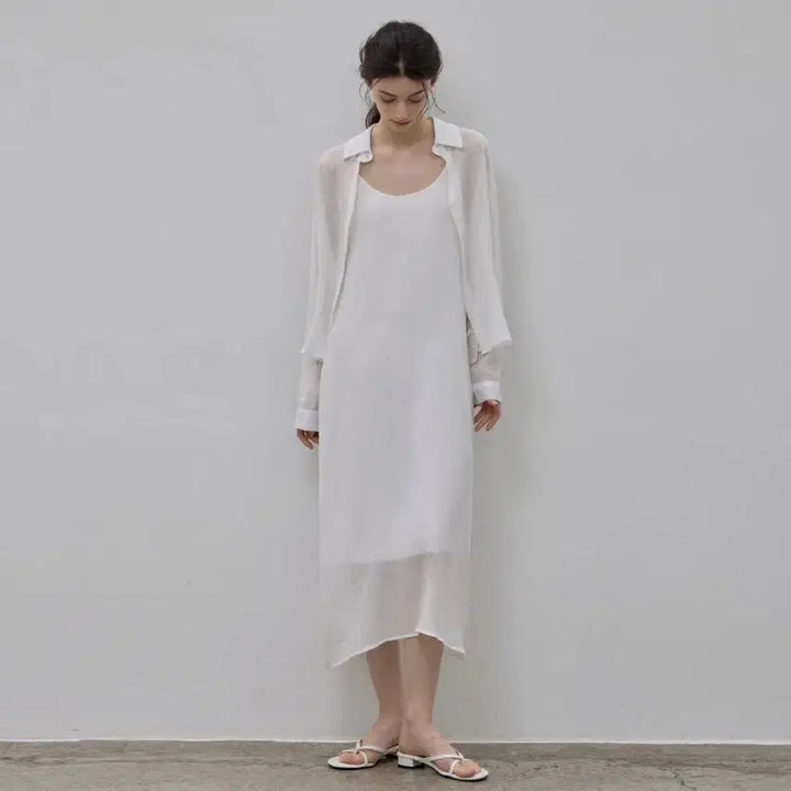[BUNJANG] Le Studio Cooling Shirt + Slip Dress Set / 르 스튜디오 COOLING SHIRT + SLIP DRESS SET