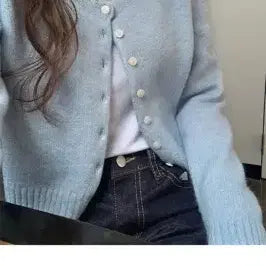 [SOLD OUT] 라이크유 LIKEMENT 크롭 가디건 블루
