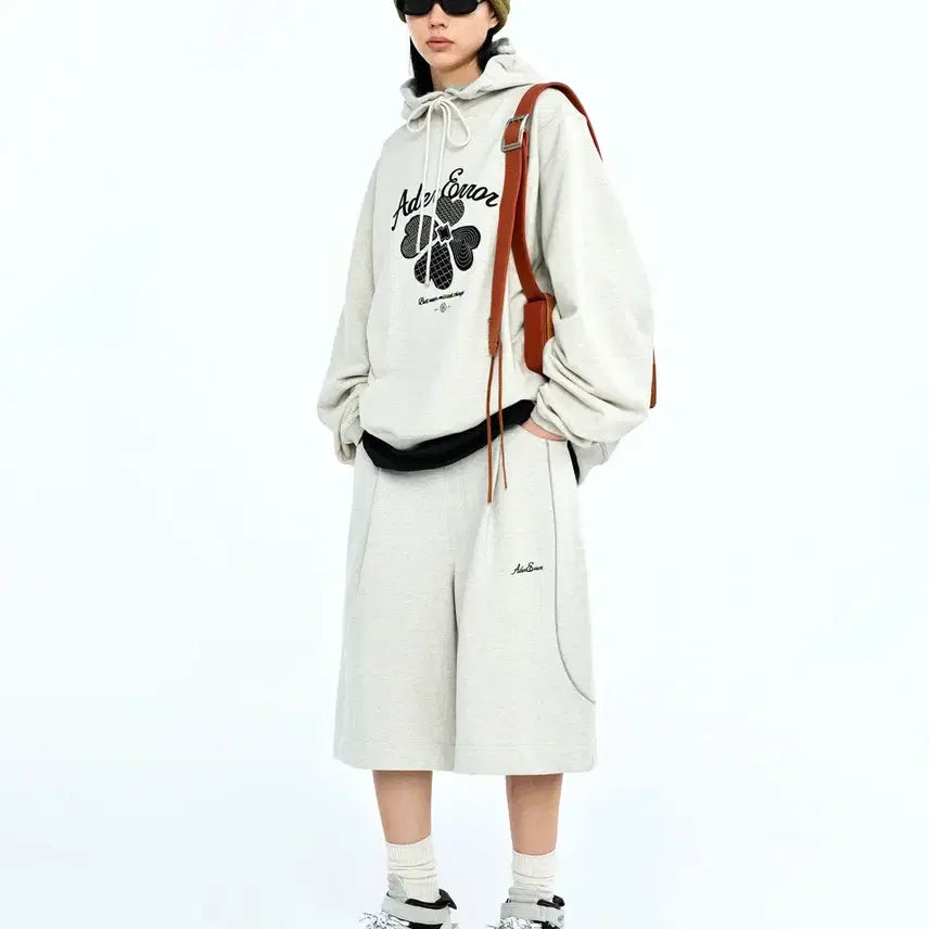 [BUNJANG] Ader Error TEVER LOGO Hoodie &amp; Sweatshorts Set Oatmeal / (마지막 인하) 아더에러 TEVER LOGO 스웻 셋업